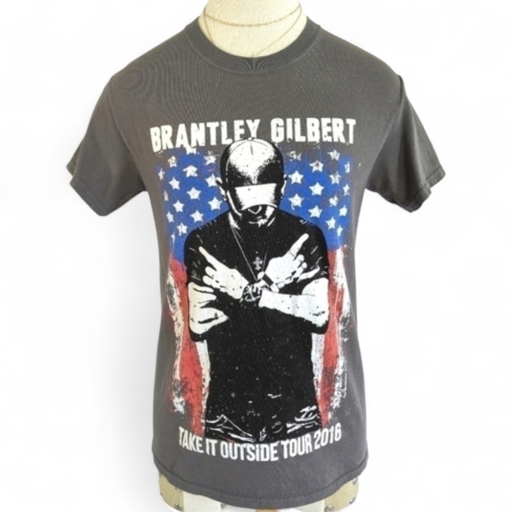 Brantley Gilbert Take It Outside Tour Tee Smoke Gray Small